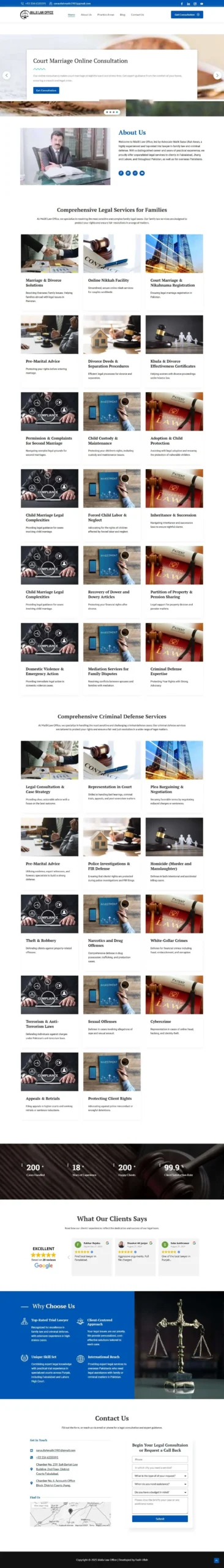malixlaw office website screenshot