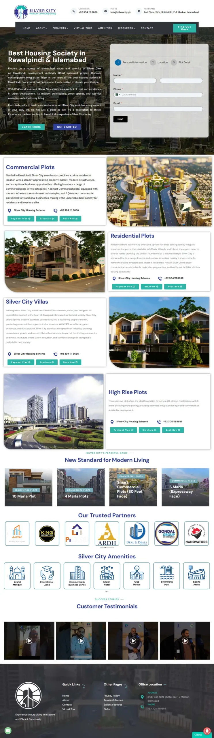 silver city landing page design